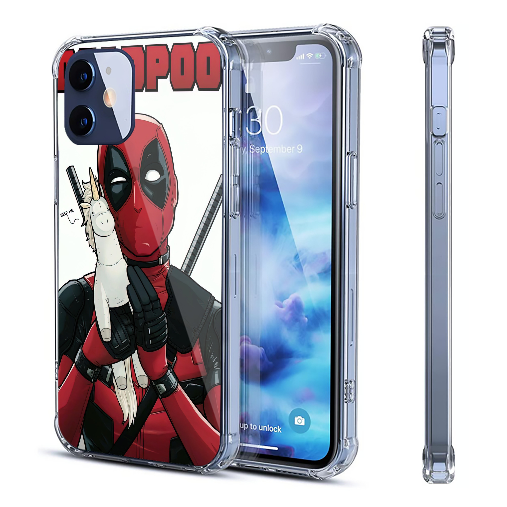（画像用） Deadpool デッドプール 【iPhone 12シリーズ対応】透明スマホケース（クリアソフトケース）